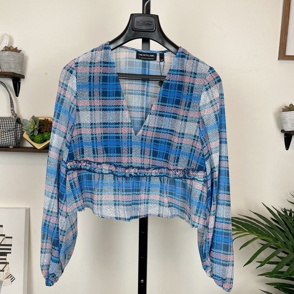 The Fifth Label Ceremony Top in Midnight Check Size Small - Picture 3 of 6